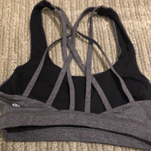 🍋 Lululemon Free To Be Tranquil Bra Heathered Black - Picture 4 of 7